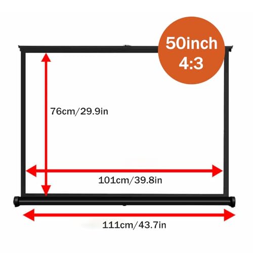 Écran vidéoprojecteur 4:3 3D 4K de table compact avec toile blanche mate - 8