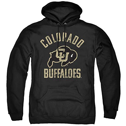 University of Colorado Official Buffaloes Logo Unisex Adult Pull-Over Hoodie Black Small