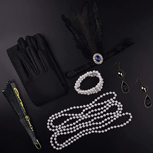 ASTARON 1920s Flapper Accessories Set, Fashion Roaring 20's Theme Set Including Feather Headband Headpiece by ASTARON - Image 7