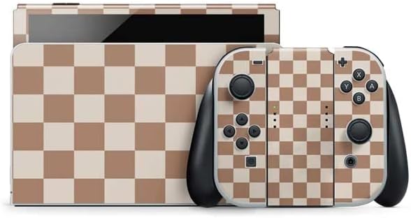 Skinit Decal Gaming Skin Compatible with Nintendo Switch OLED (2021) - Neutral Checkered Design