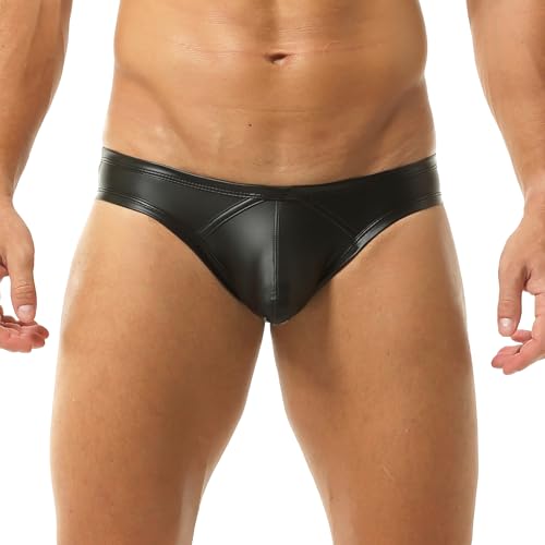 Mens Leather G-string Thong Jockstrap Low Rise Bikini Swim Underwear for Man Clubwear