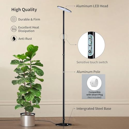 chiphy Pflanzenlampe, 175cm 40W Leselicht 4000K Vollspektrums Pflanzenlicht für Zimmerpflanzen Wachstumslampe