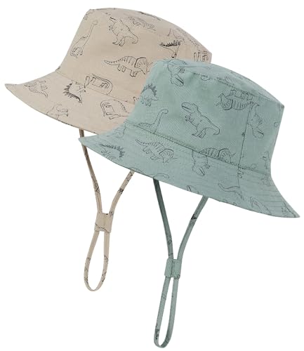 Image of Durio 2-Pack Baby Bucket Hat - UPF 50+ Sun Protection Hat for Infant to Kid, Wide Brim Summer Beach Hats Newborn Toddler Boy
