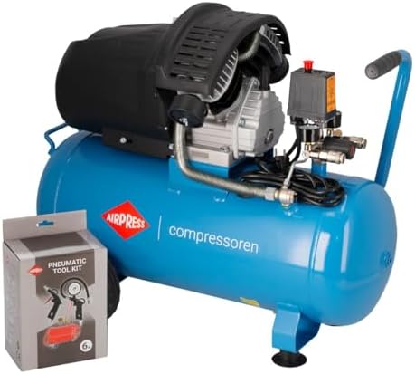 Airpress 36888 2-Piston Air Compressor HL 425-50 8 Bar 3 HP / 2.2 kW 260 L/min 50 L + Pneumatic Accessory Kit