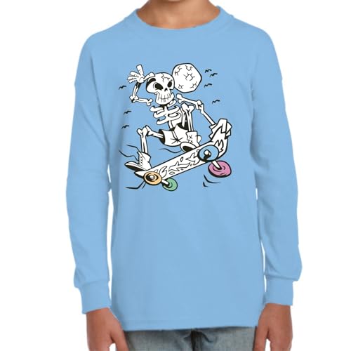 the Fan Tee Camiseta Infantil Manga Larga de Niño Niña Deportes Skate Monopatin Estilo Divertido Skateboarding Urbano Skateboarder longboards 021 10 años