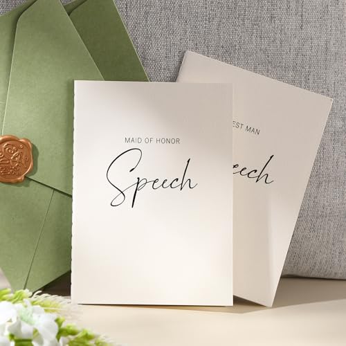 Engrowtic 2 Pcs Wedding Toast Books Maid of Honor Best Man Speech Books MOH Groomsmen A6 Pocket Size...