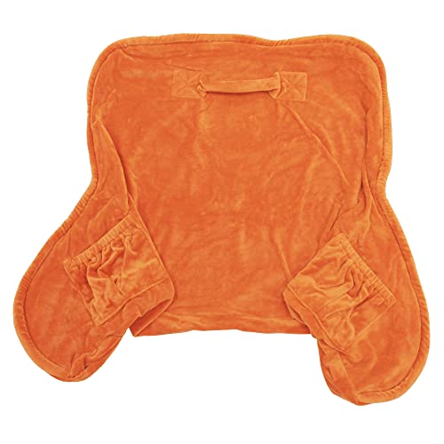 Home Soft Things Super Soft Reading Pillow Cover With Arms And Pockets (Cover Only, Need Shredded Stuffings), 18" H Removable Armrest Back Support Lounger Backrest Bed Rest Pillow Cover, Burnt Orange #TOP6