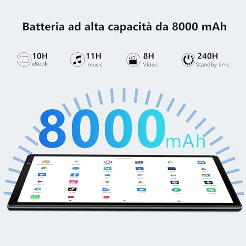 Android 14 tablet bambini 8 pollici per bambini Octa-Core 8 GB + 64 GB