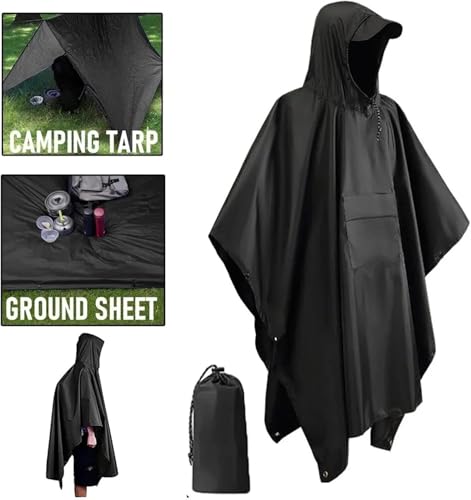 Housse de pluie poncho 3 en 1 imperméable de randonnée - 5