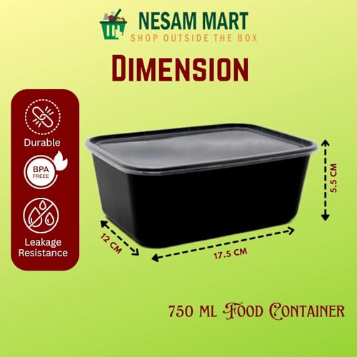 Image of Disposable Rectangle Containers for Food - Food Packing Box with Lid | Microwave & Fridge Safe Parcel Box | Use & Throw Boxes for Storage (500Ml - Pack Of 15)