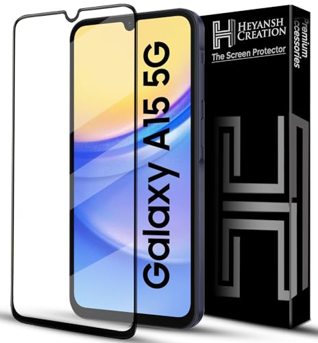 Image of Tempered Glass Screen Protector Compatible for Name with Edge to Edge Coverage and Easy Installation Kit, Pack of 1, Black (Samsung Galaxy A15 5G)