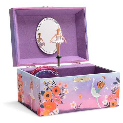 Jewelkeeper Spieluhr Schmuckkästchen - Musikalische Schmuckschatulle für Mädchen mit verzauberter Ballerina - Schwanensee Melodie