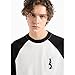 Armani Exchange A｜X Men's Colored Blocked Regular Fit Tee with Stacked AX Logo, Off White/Black
