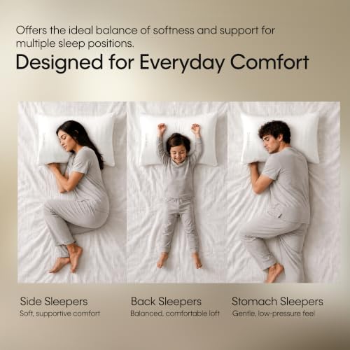 Calvin Klein Hotel Bed Pillows King Size Set of 2 Medium Soft Support - image 8