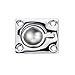 Seachoice 36661 Chrome-Plated Cast Brass Square Flush Hatch Ring Pull, 1-1/2
