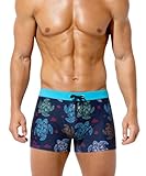 Casey Kevin Badehose Herren Eng Kurz Badeshorts mit Tunnelzug Schwimmhose Herren mit Printmuster Wassersport Kurze Hose