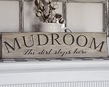 Rustic Wooden Signs Mudroom Sign, mudroom Wall Decor Sign Wall Art Decor Kitchen Cafe Pub Decor Gift 4x16 INCH