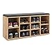 Produktbild KOMTO Schuhbank mit Sitzfläche - Schuhregal Honig Eiche 104 x 50 x 30 cm Schuhschrank mit Sitzbank Flur Bank mit Stauraum Garderobenbank Sofia