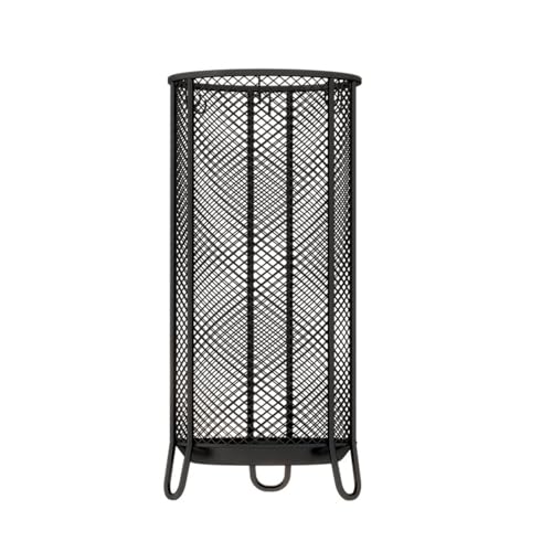 Paragüero cilíndrico de Metal para Uso Comercial, con Base y Estructura metálica, Resistente, de Gran Capacidad, para hoteles y comercios (Negro, 26 x 55 cm/10,2 x 21,7 Pulgadas)