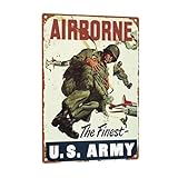 GCOCL Airborne The Finest U.S. Army Vintage Tin Sign Logo 12 8 inches Advertising Eye-Catching Wall Decoration