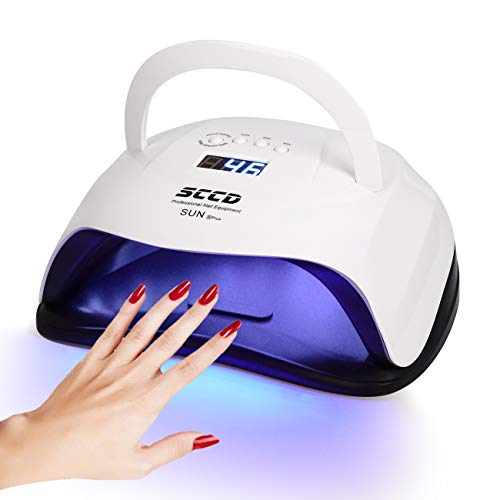 SCCD UV Nail Lamp,80W UV Nail Dryer Lifting Handheld 42 pcs LED Nail Light with 4 Timer Setting & Automatic Sensor for Gel Nail Polish Professionally Curing Lamp