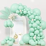 Voircoloria 130pcs Mint Green Balloons Different Sizes 18' 12' 10' 5' Pastel Light Green Balloons for Boys Girls Birthday Baby Shower Gender Reveal Wedding Decorations