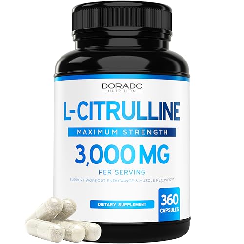 Image of L Citrulline 3000mg Supplement (360 Capsules) Support L Arginine & Nitric Oxide Pills - L-Citrulline For Men & Women - Muscle Recovery & Pump Supplement - 3rd Party Tested, Vegan, Non-GMO - USA Made
