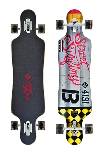 Streetsurfing - Longboard Drop Through Freeride 39' Curve, Longboard Unisexo, Black, One Size - 06-16-009-2