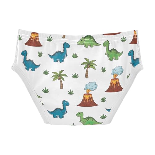 CHIFIGNO Boys' Underwear Colorful Cute Dinosaurs White Kids Boys Briefs Breathable Cotton Brief Underwear2
