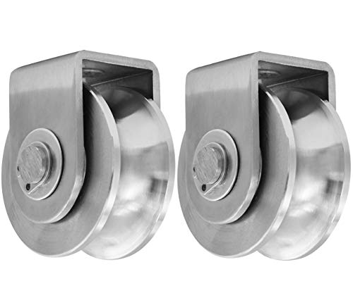 image for Penkwiio 2Pack Pulley Block U Type Single Wheel Pulley Block Duplex Be