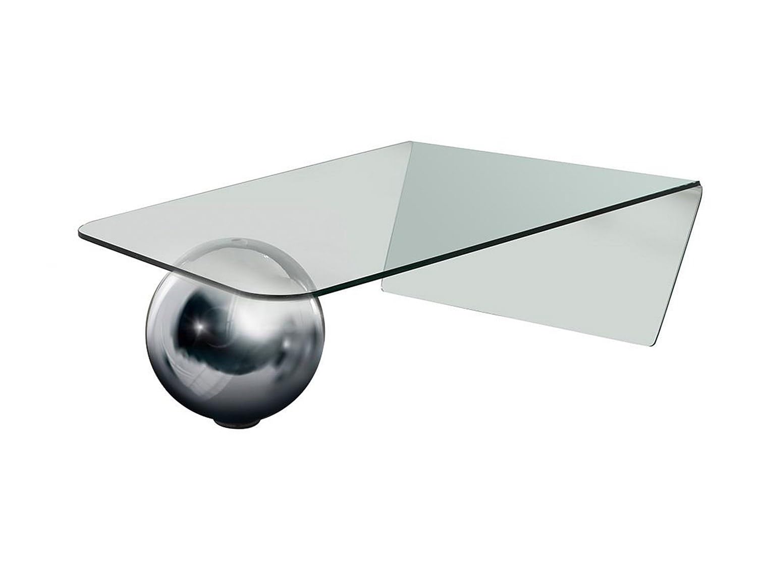 Vente-unique - Table Basse Mundo - Verre trempé et Acier