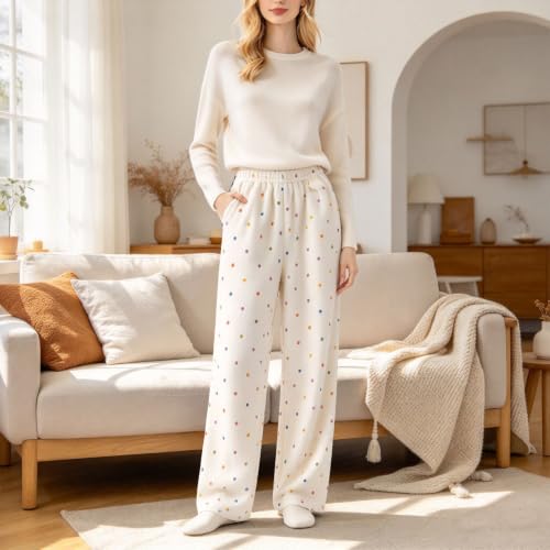 Fluffy Pajama Pants For Women Smooth Fuzzy Plush Pajama Pants Cute Bottoms - image 2