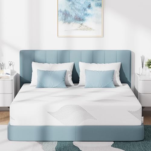 Queen Mattress 10 Inch, Cooling Gel Memory Foam Mattresses, Removable Washable Cover, Queen Size Mattress in a Box, Medium Firm, Cool Night Sleep & Pressure Relief, Made in The USA, CertiPUR-US