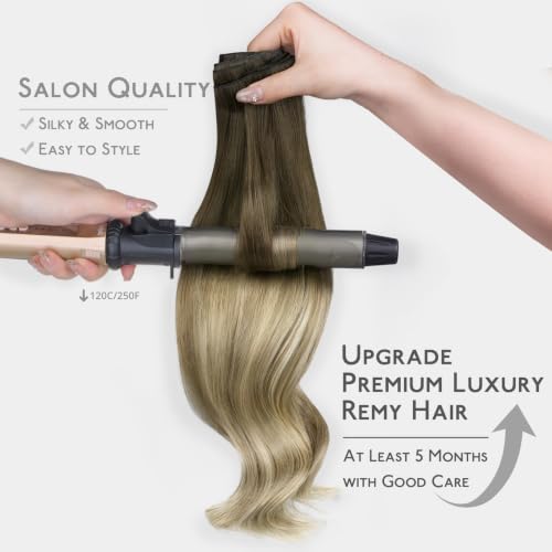 Image of WENNALIFE Invisible Edge Seamless Clip in Hair Extensions Real Human Hair