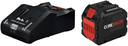 BOSCH Kit de inicio GXS18V-32N112 18V - Batería de alta potencia CORE18V de 12 Ah y cargador Turbo de 18 V con tecnología CoolPack 2.0, carga