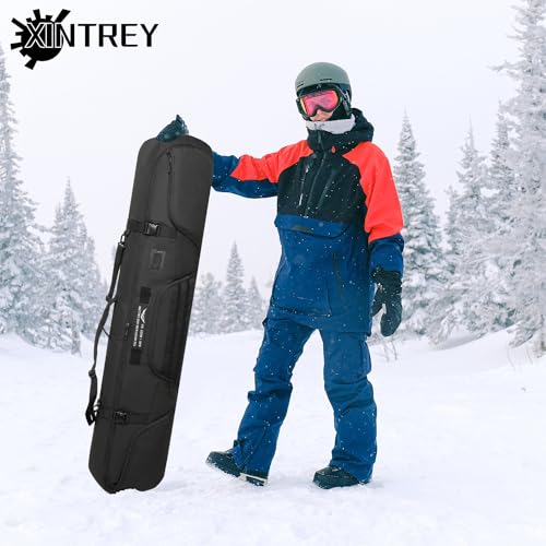 XINTREY 165cm Snowboard Bags for Air Travel 1000D Heavy Duty padded Ski Travel Bag for Ski Boots, Helmet, Gears