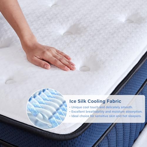 Suiforlun 14 Inch Queen Mattress With Cool-To-Touch Cover, Euro Top Hybrid Gel Memory Foam Mattress With 7-Zone Individually Wrapped Coils thumb #2
