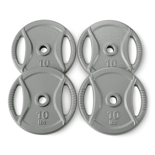 Amazon Basics 1-Inch Grip Weight Plates, 10 lb, Set of 4