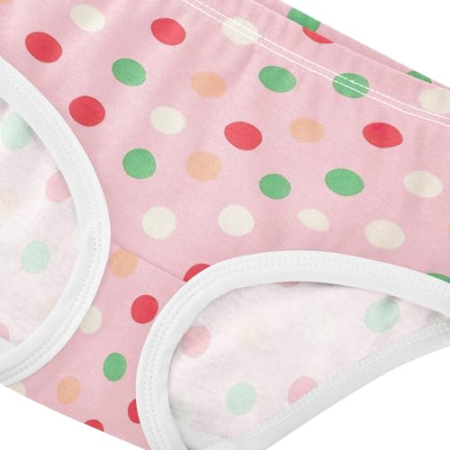 Joisal Toddler Girls Underwear 2t Cotton Panties Little Girl Personalized Kids Briefs Undies Cartoon Colorful Polka Dots Pink4