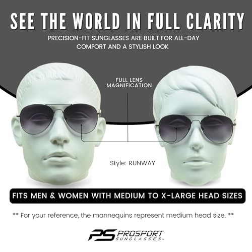Image of proSPORT Reading Sunglass Tinted FULL LENS Sun Reader Glasses Aviator Large Men Women NOT BIFOCAL