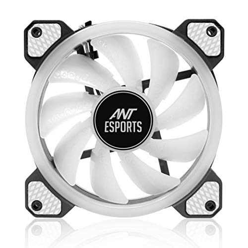 Image of Ant Esports ICE-280TGW Mid Tower Computer Case I Gaming Cabinet -White Supports ATX, Micro-ATX, Motherboard & Ant Esports Superflow 120 Auto RGB V2 1200 RPM Case Fan /Cooler