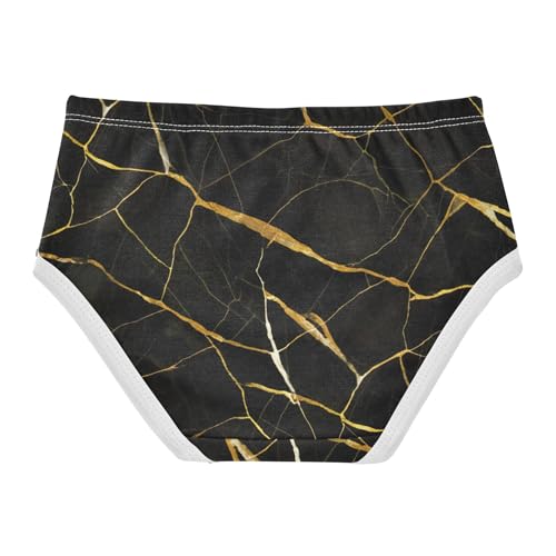 Black Marble Elegant Gold Veins Girls Underwear Toddlers 2t Cotton Panties Little Girl Cartoon Briefs Kids Undies2