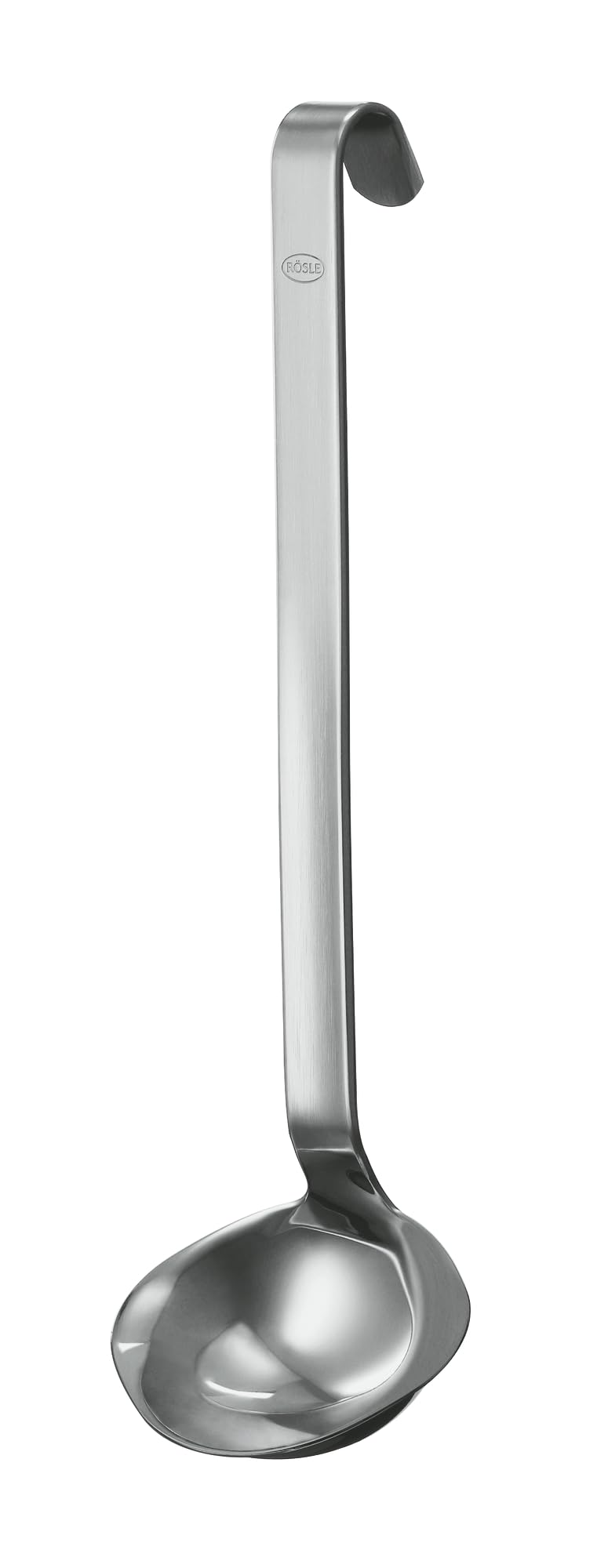 RÖSLE Haken Saucenlöffel, Hochwertige Saucenkelle mit Hakengriff, Edelstahl 18/10, Spülmaschinengeeignet, 25,5 cm