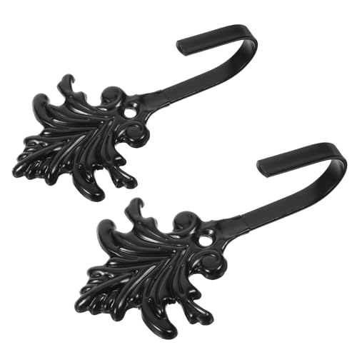 MUCKLILY 1 Juego Gancho de Pared Ganchos para Tirar de la Cortina Perchas para Cortinas Ganchos para Colgar Ganchos para la Cortina de Ducha Ganchos de baño Gancho Colgante Planchar Negro