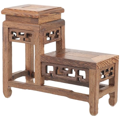 Ciieeo Soporte para Plantas de Interior en Madera de Pollo Asa, Base Pequeña Tallada para Macetas y Jarrones, Elevador Decorativo para Hogar y Oficina, Soporte Resistente para Flores