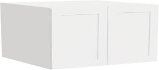 Wall Cabinet, Kitchen Refrigerator Cabinet, Bridge Cabinet, Soft Close, Ready to Assemble, Unassemble, White Shaker (White, 36" W X 15" H X 24" D)