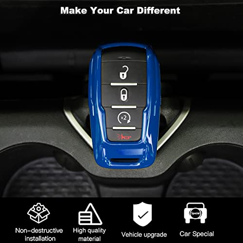 Image of Key Fob Case Cover Key Bag Holder Protection Shell Accessories for Dodge RAM 2018-2026,Blue
