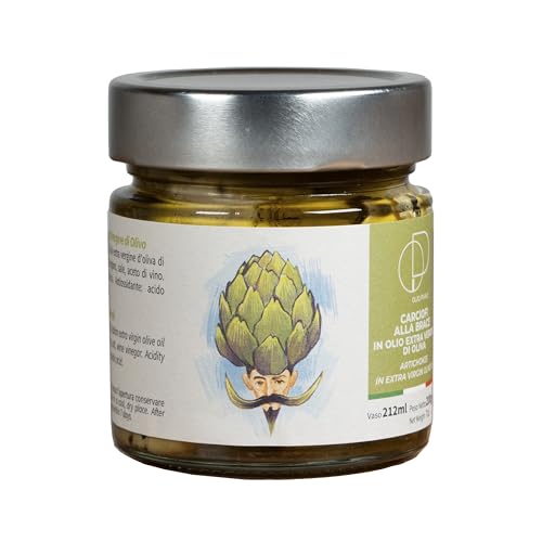 agricola PIANO - Agricola Piano - Artichauts à l'huile | Artichauts entiers grillés dans l'huile d'olive extra vierge 212 ml – 100% des Pouilles, Recette ancienne – Production artisanale