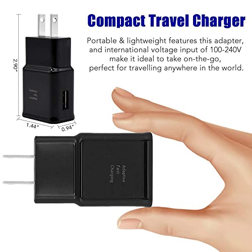Adaptive Fast Charger Type C Cable Kit Compatible Samsung Galaxy S21 /S21 Ultra 5G /S20 / S10 / S10+ / S10E / S8 / S9 / Plus/Edge/Active/Note 8/9 /20/10, Power Adapter With Usb C Cord (2 Pack) #TOP4