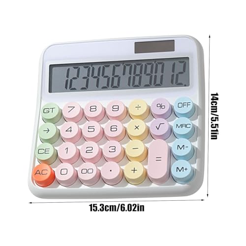Calculadora de escritorio de 12 dígitos con pantalla LCD grande de 5 pulgadas para oficina 5